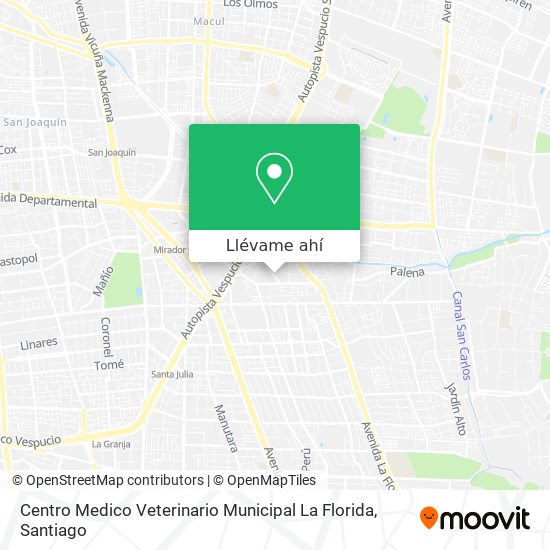 Mapa de Centro Medico Veterinario Municipal La Florida