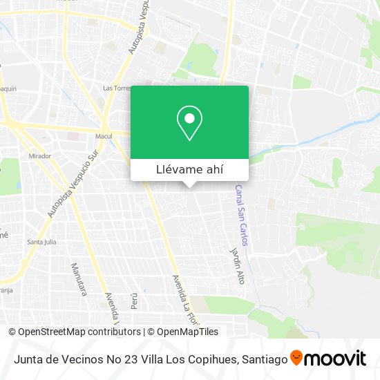Mapa de Junta de Vecinos No 23 Villa Los Copihues