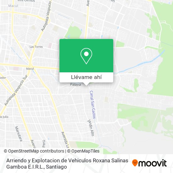 Mapa de Arriendo y Explotacion de Vehiculos Roxana Salinas Gamboa E.I.R.L.