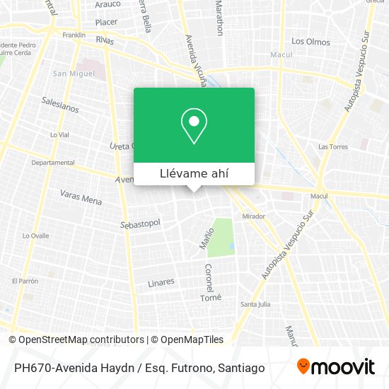 Mapa de PH670-Avenida Haydn / Esq. Futrono