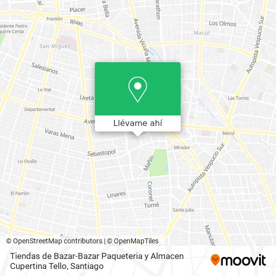 Mapa de Tiendas de Bazar-Bazar Paqueteria y Almacen Cupertina Tello