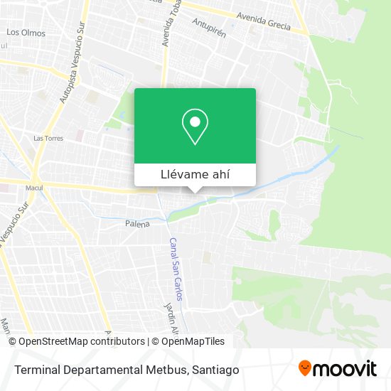 Mapa de Terminal Departamental Metbus