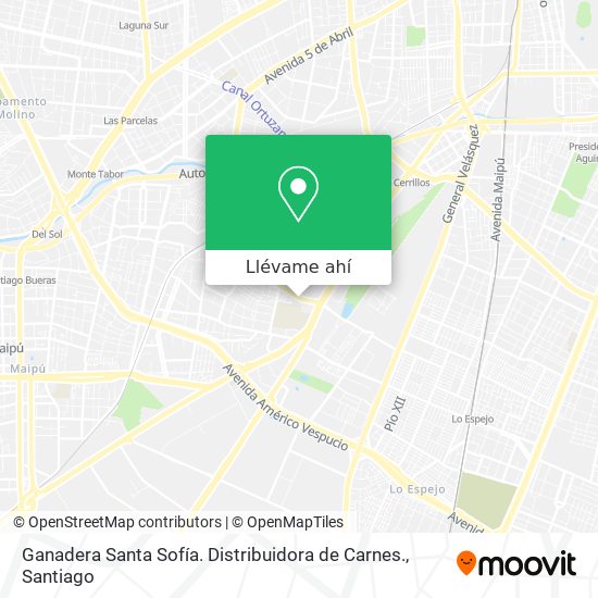 Mapa de Ganadera Santa Sofía. Distribuidora de Carnes.