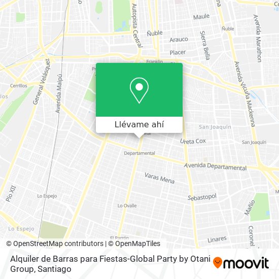 Mapa de Alquiler de Barras para Fiestas-Global Party by Otani Group