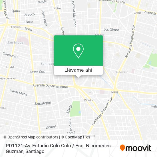 Mapa de PD1121-Av. Estadio Colo Colo / Esq. Nicomedes Guzmán