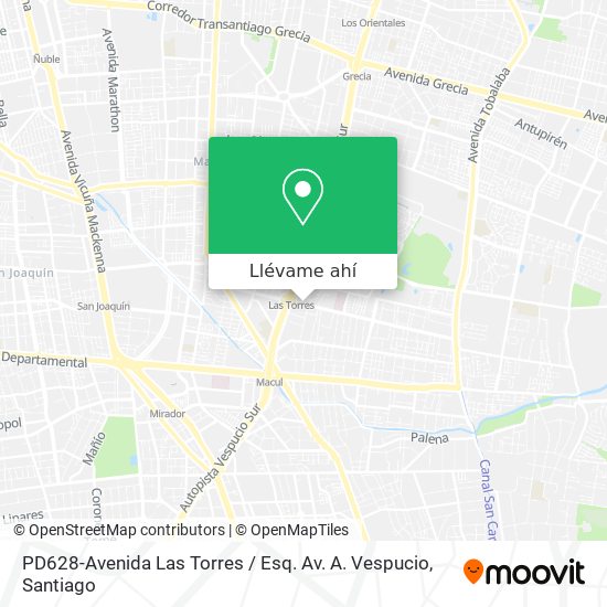Mapa de PD628-Avenida Las Torres / Esq. Av. A. Vespucio