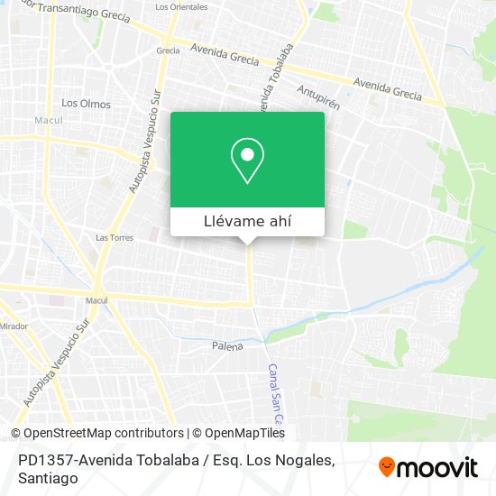Mapa de PD1357-Avenida Tobalaba / Esq. Los Nogales