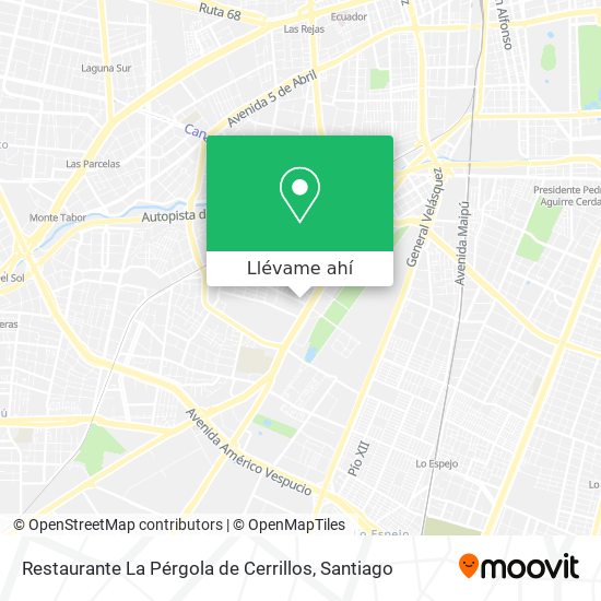 Mapa de Restaurante La Pérgola de Cerrillos