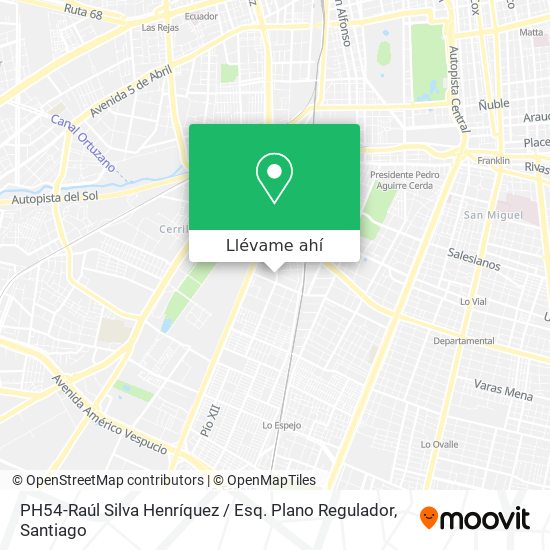 Mapa de PH54-Raúl Silva Henríquez / Esq. Plano Regulador