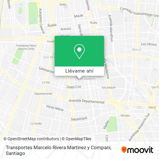 Mapa de Transportes Marcelo Rivera Martinez y Compani