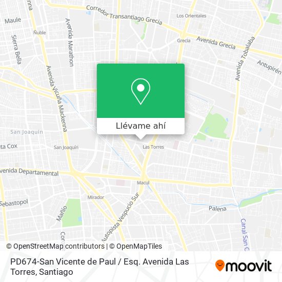 Mapa de PD674-San Vicente de Paul / Esq. Avenida Las Torres