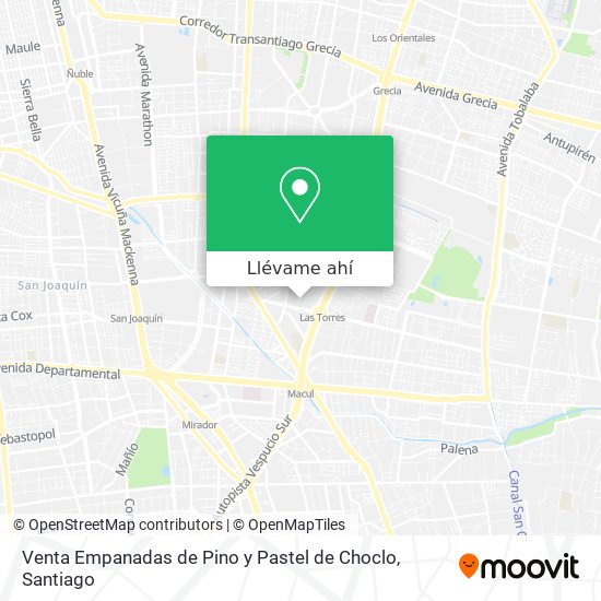 Mapa de Venta Empanadas de Pino y Pastel de Choclo