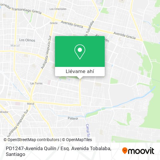Mapa de PD1247-Avenida Quilín / Esq. Avenida Tobalaba