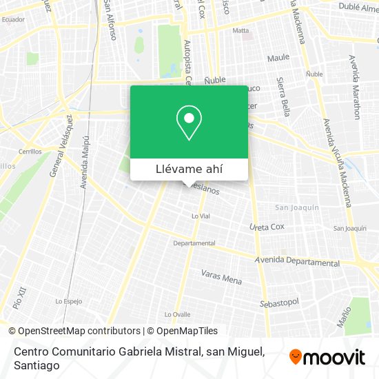 Mapa de Centro Comunitario Gabriela Mistral, san Miguel