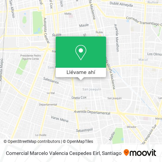 Mapa de Comercial Marcelo Valencia Cespedes Eirl