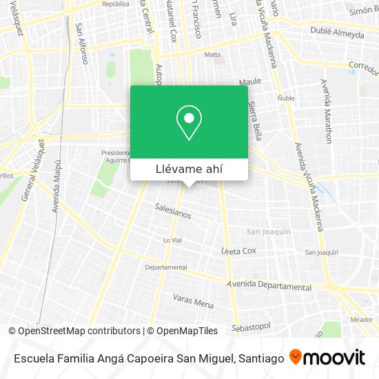 Mapa de Escuela Familia Angá Capoeira San Miguel