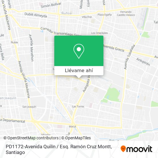 Mapa de PD1172-Avenida Quilín / Esq. Ramón Cruz Montt