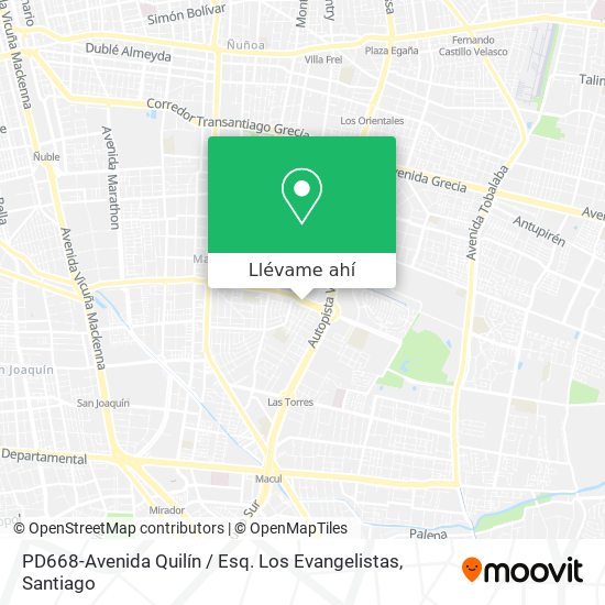 Mapa de PD668-Avenida Quilín / Esq. Los Evangelistas