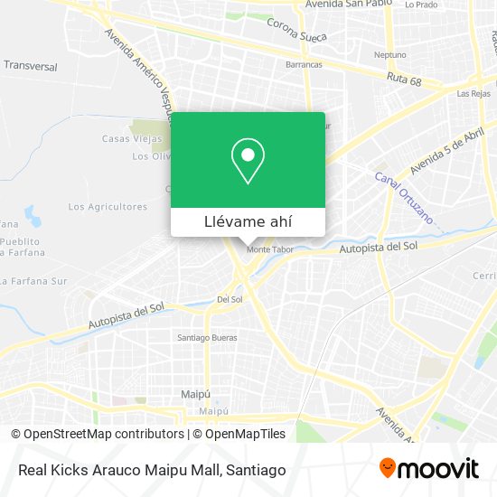 Mapa de Real Kicks Arauco Maipu Mall
