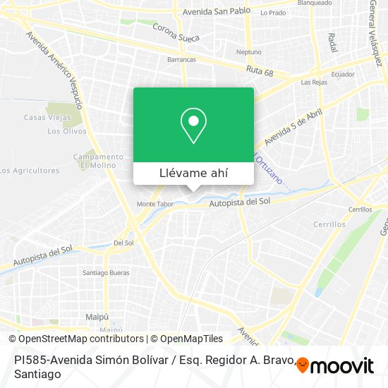 Mapa de PI585-Avenida Simón Bolívar / Esq. Regidor A. Bravo