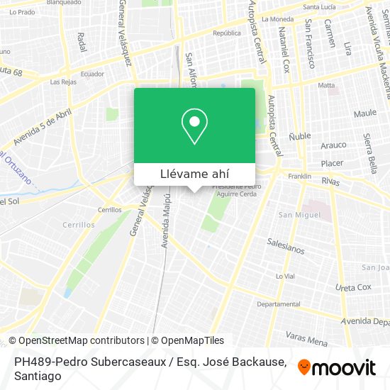 Mapa de PH489-Pedro Subercaseaux / Esq. José Backause