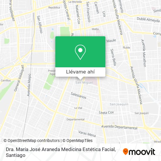 Mapa de Dra. María José Araneda Medicina Estética Facial