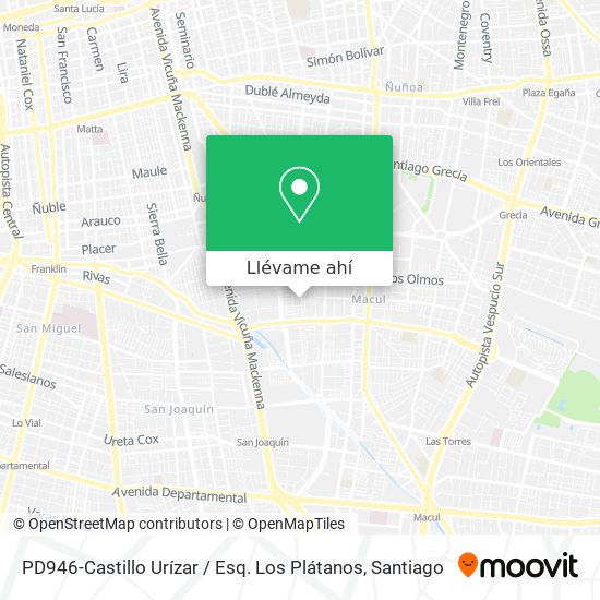 Mapa de PD946-Castillo Urízar / Esq. Los Plátanos