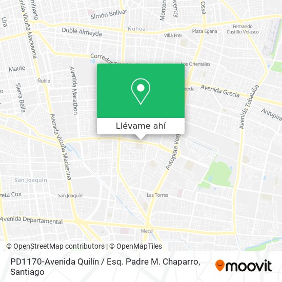 Mapa de PD1170-Avenida Quilín / Esq. Padre M. Chaparro
