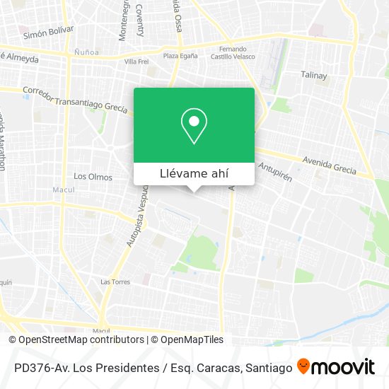 Mapa de PD376-Av. Los Presidentes / Esq. Caracas