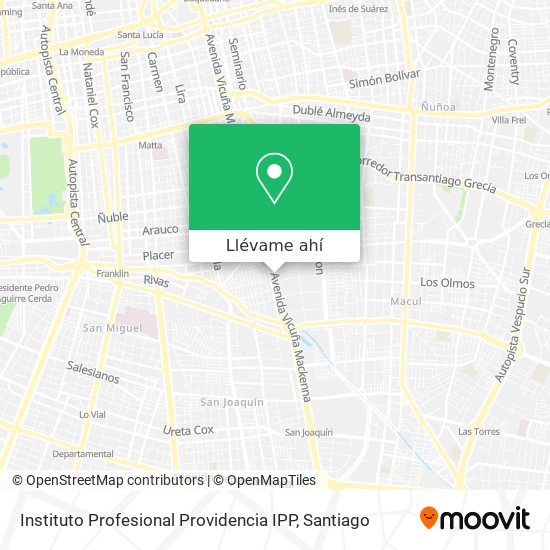 Mapa de Instituto Profesional Providencia IPP