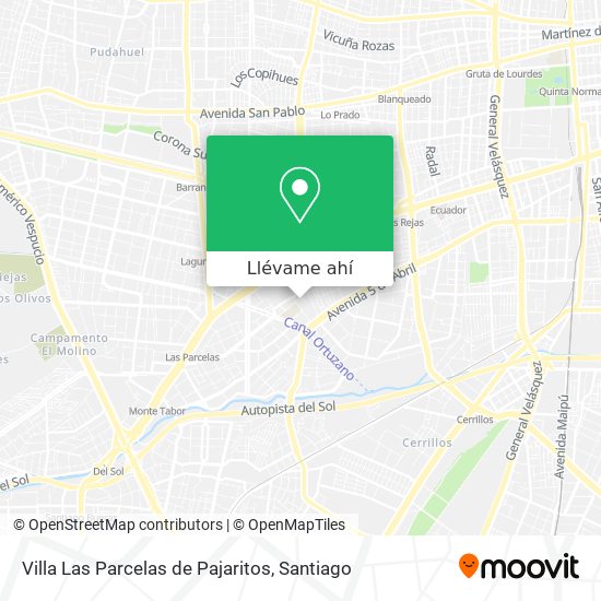 Mapa de Villa Las Parcelas de Pajaritos