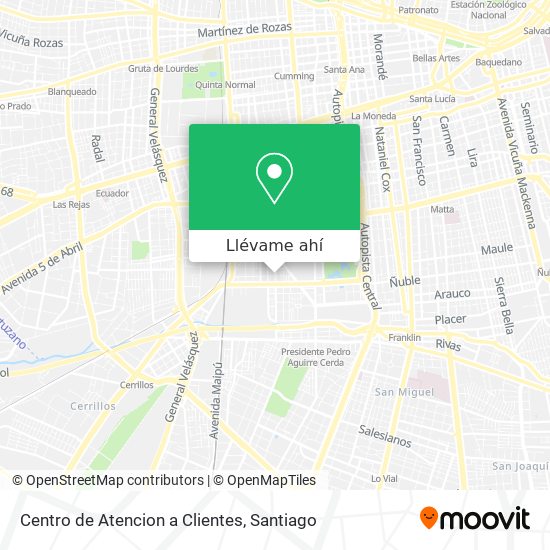 Mapa de Centro de Atencion a Clientes