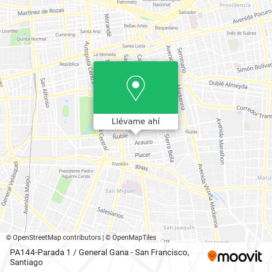 Mapa de PA144-Parada 1 / General Gana - San Francisco