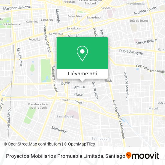 Mapa de Proyectos Mobiliarios Promueble Limitada