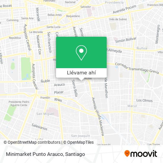 Mapa de Minimarket Punto Arauco