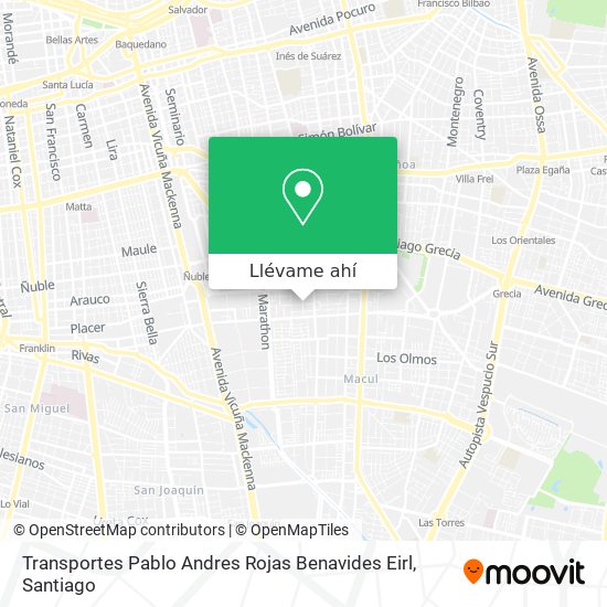 Mapa de Transportes Pablo Andres Rojas Benavides Eirl