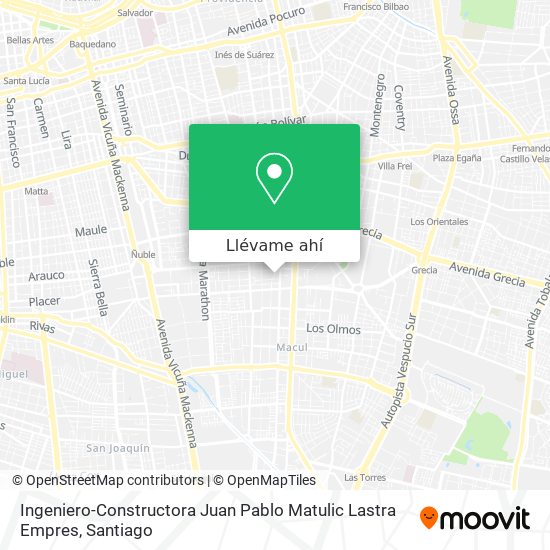 Mapa de Ingeniero-Constructora Juan Pablo Matulic Lastra Empres