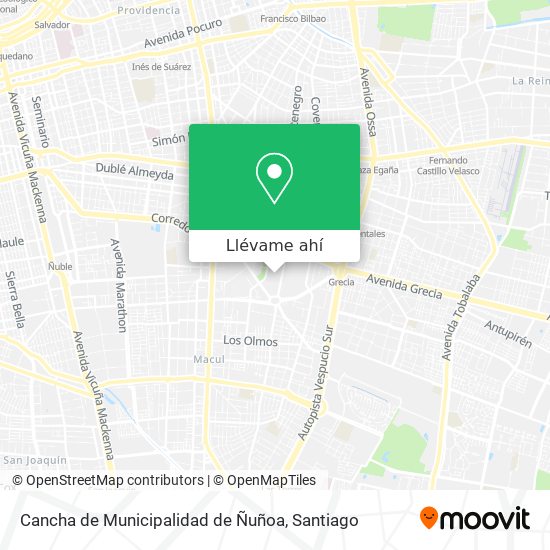 Mapa de Cancha de Municipalidad de Ñuñoa