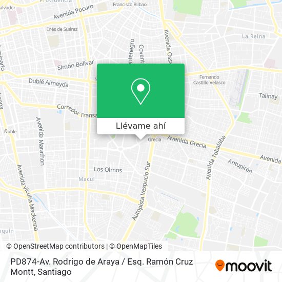 Mapa de PD874-Av. Rodrigo de Araya / Esq. Ramón Cruz Montt