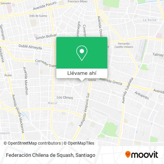 Mapa de Federación Chilena de Squash