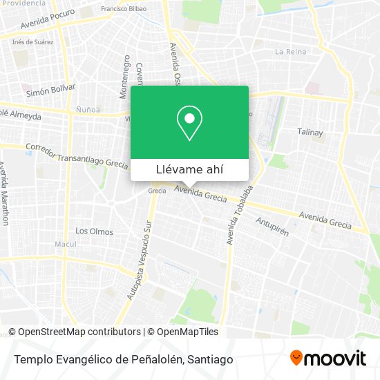 Mapa de Templo Evangélico de Peñalolén