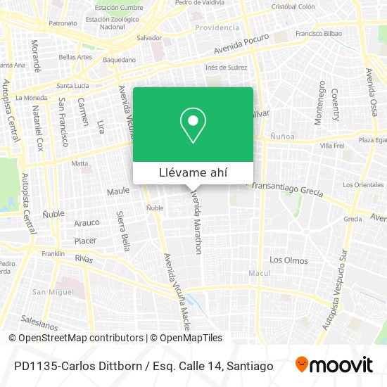 Mapa de PD1135-Carlos Dittborn / Esq. Calle 14