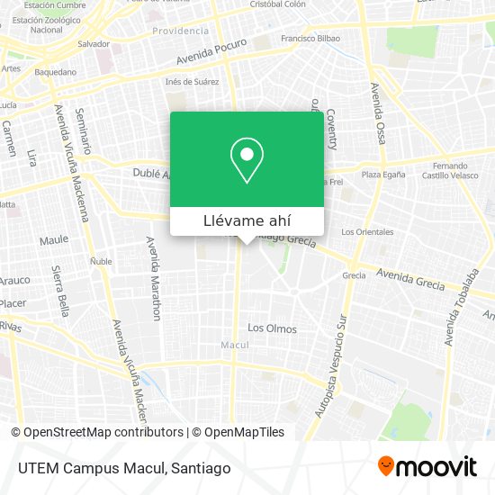 Mapa de UTEM Campus Macul