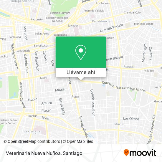 Mapa de Veterinaria Nueva Nuñoa