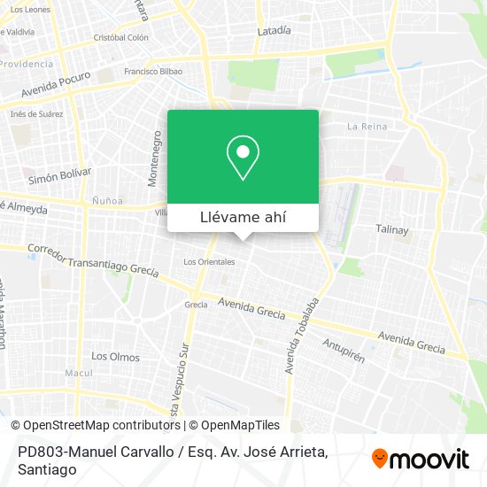 Mapa de PD803-Manuel Carvallo / Esq. Av. José Arrieta