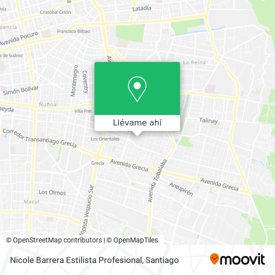 Mapa de Nicole Barrera Estilista Profesional