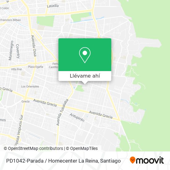 Mapa de PD1042-Parada / Homecenter La Reina