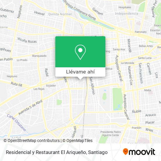 Mapa de Residencial y Restaurant El Ariqueño