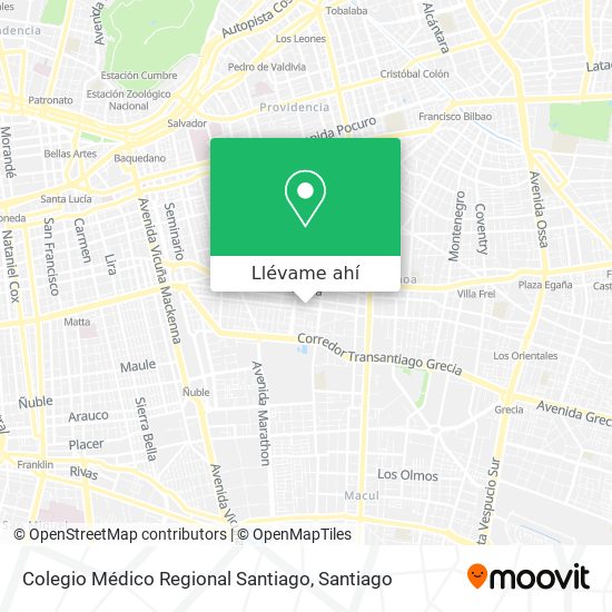 Mapa de Colegio Médico Regional Santiago