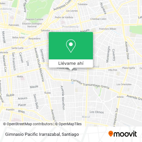 Mapa de Gimnasio Pacific Irarrazabal